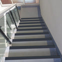 Stair Edge Trim,Vinyl Rubber Stair Nosing, Black Non-Slip Self Adhesive Stair E