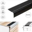 2.7m ALUMINIUM ANTI NON SLIP STAIR EDGE NOSING EDGING STEP TRIM- 41x 26.6mm A44
