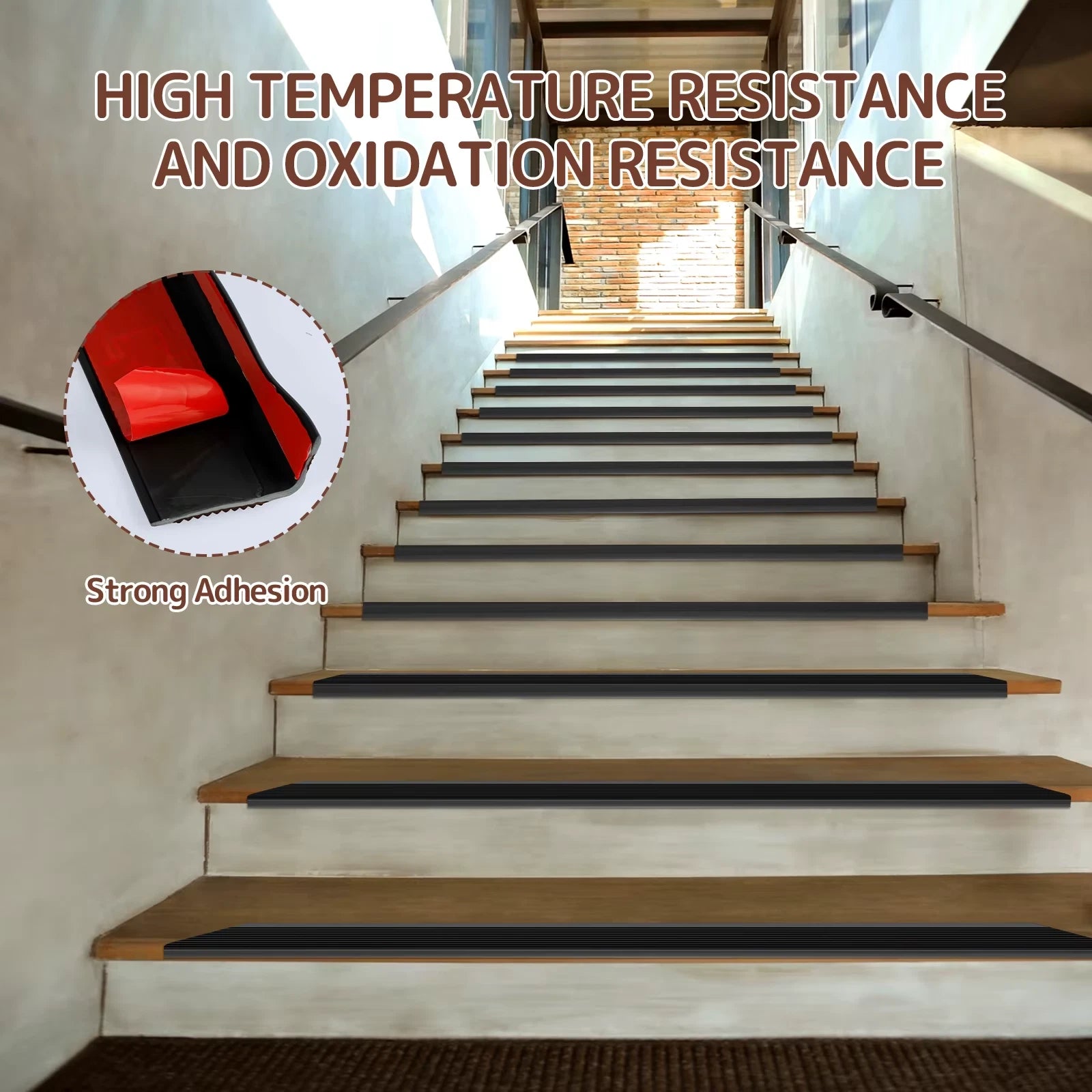 Rubber Stair Nosing Self Adhesive Vinyl Non-Slip Step Edge Trim Bullnose Strips