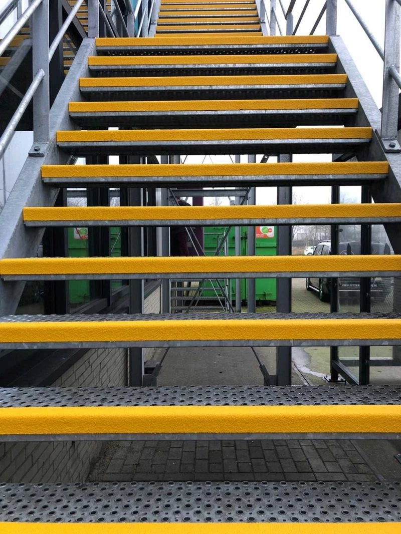 Anti Slip Stair Nosing Treads GRP Heavy Duty for High Traffic Areas (500mm -3m)