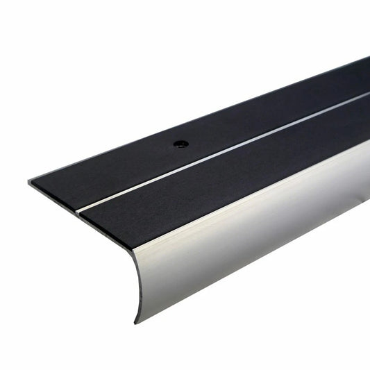 Aluminium Anti Slip Bullnose Stair Nosing 85x40mm Double Insert Step Edge Trim