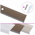 Stair Nosing L-Shaped 15pcs 100cm Aluminium Brown Anti-Slip Pre-Drilled Set15pcs