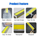 2M Bullnose Stair Anti Slip Nosing Self-Adhesive Vinyl 2M, Black With Grey