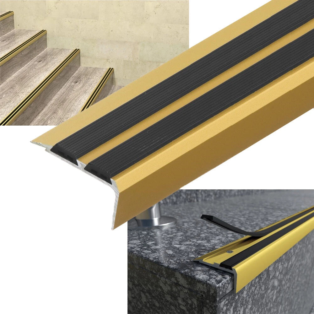 Stair Nosing Edge Trim Aluminium Step Stair Nose Edging Strip for Wood Carpet