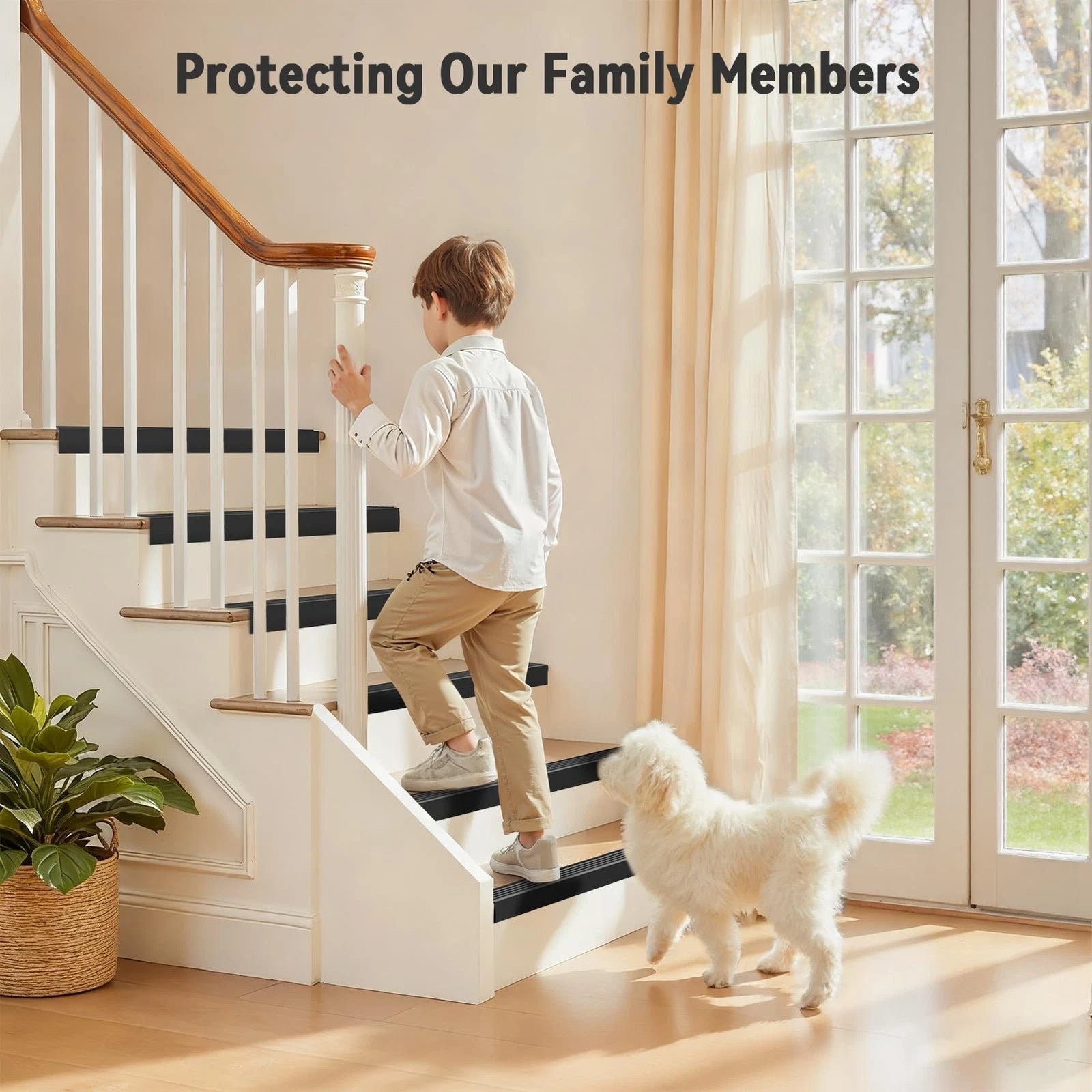 Inmozata Stair Edge Trim 20Ft 4 Inch Rubber Stair Nosing Vinyl Stair Edge