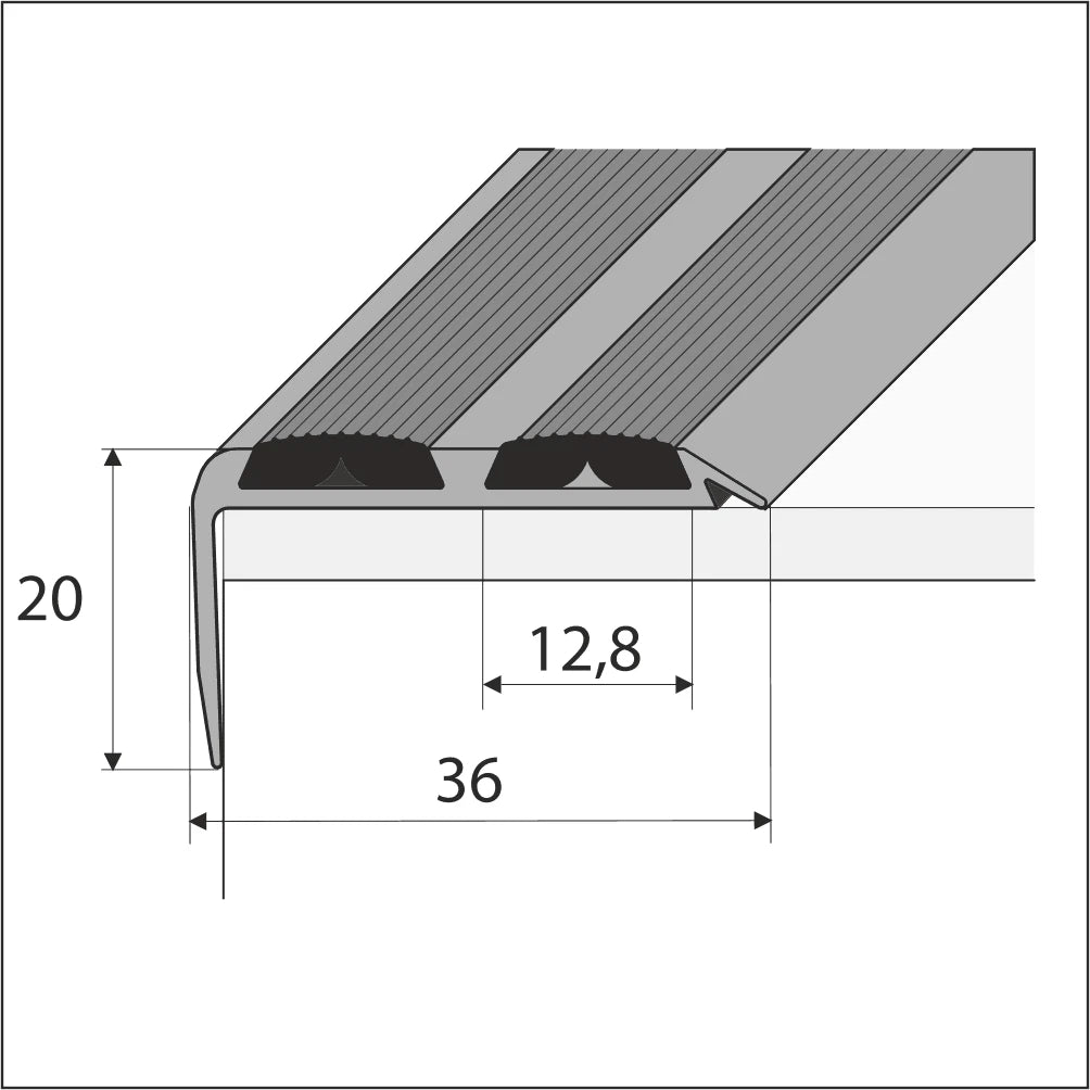 2.7m ALUMINIUM STAIR NOSING EDGE TRIM STEP NOSE EDGING NOSINGS FOR CARPET WOOD