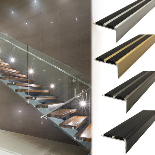 15x ALUMINIUM STAIR NOSING EDGE TRIM STEP NOSE EDGING NOSING FOR CARPET WOOD A37