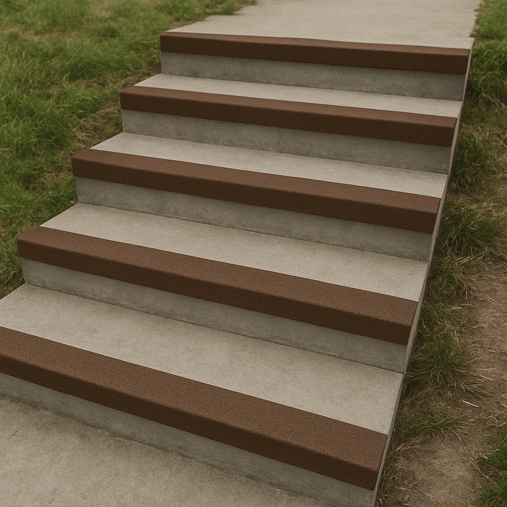 GRP Stair Tread Nosings Heavy-Duty Non-Slip Step Edge Protection - BROWN 55x55mm