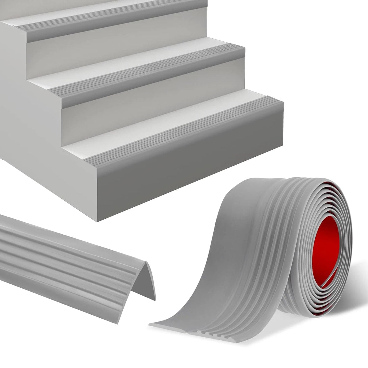 Stair anti Slip Nosing Vinyl Self-Adhesive Stair Treads Edge Trim 3 Meter Flexib