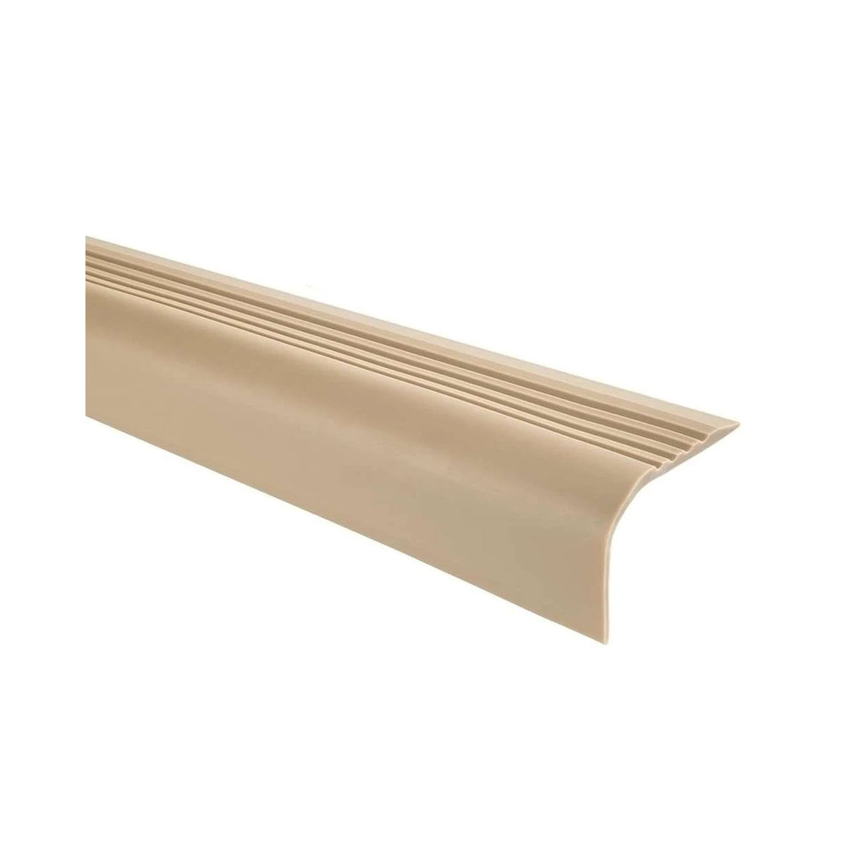 Stair Nosing Grey PVC 52x40mm 2.0m Self-Adhesive Anti-Slip Flexible Rounded Grip