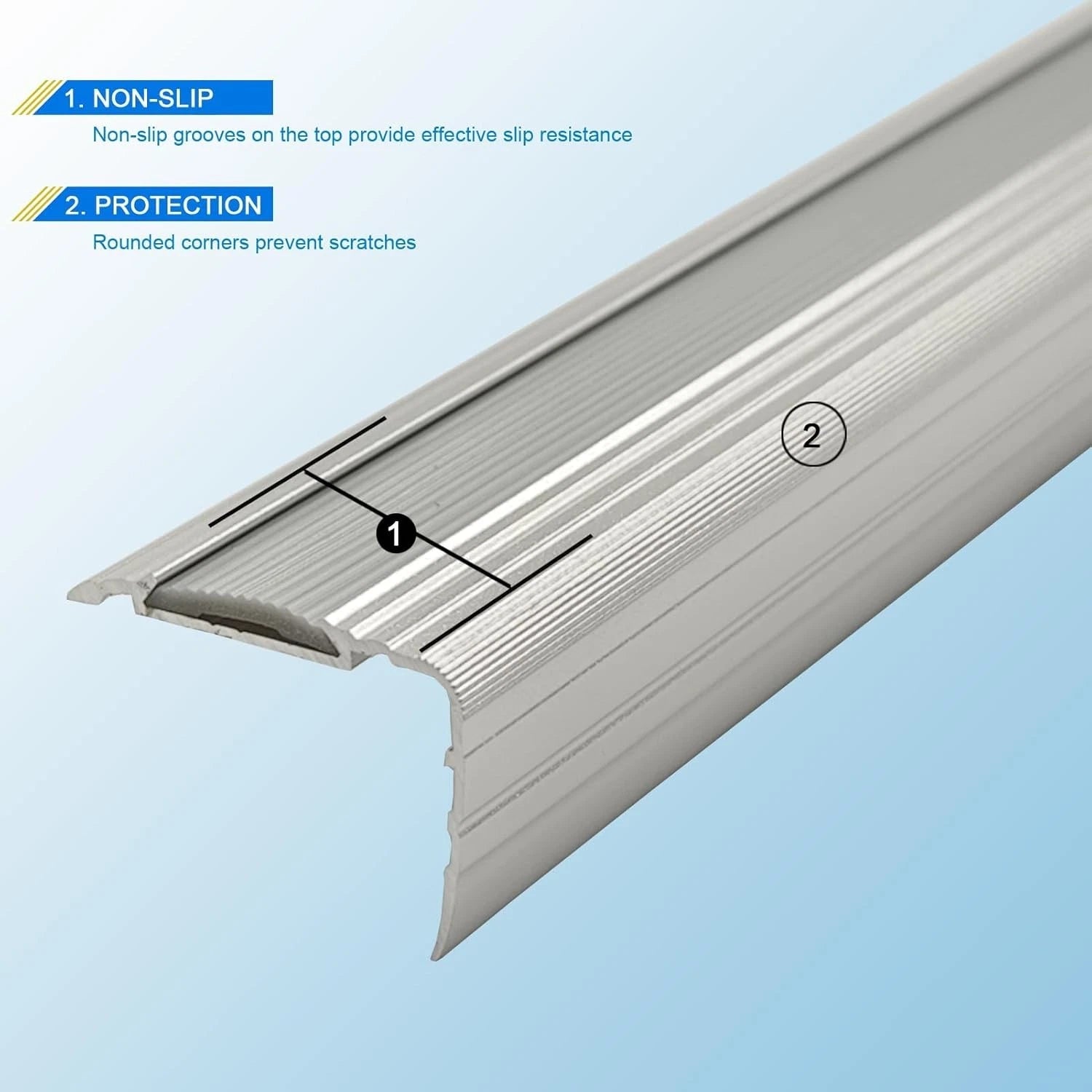 Stair Edge Nosing Trim - 900mm x 43mm x 28mm - (1 pc) Anti Non Slip Step Tread S