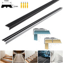 Aluminium Stair Nosing Edge Trim Step Nose Edging Carpet - Silver / Black