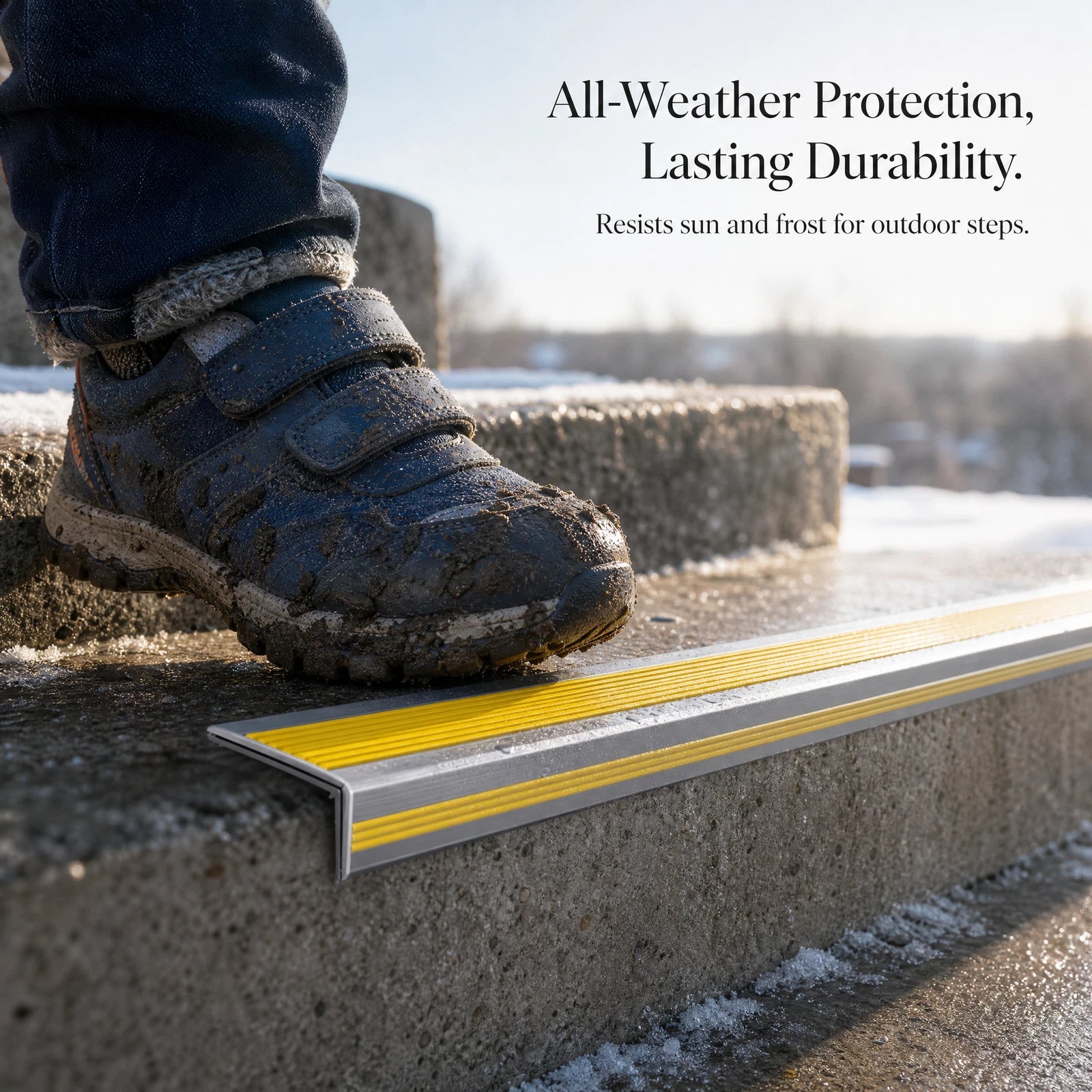 Self Adhesive Stair Edge Protector Anti Slip PVC Stair Nosing, for Tile Steps