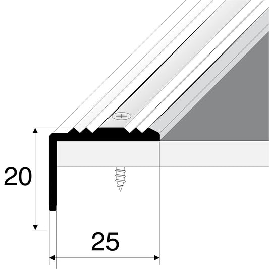 Aluminium Stair Nosing 25x20x 900mm Anti-Slip Edge Trim Protector Step Cover S02