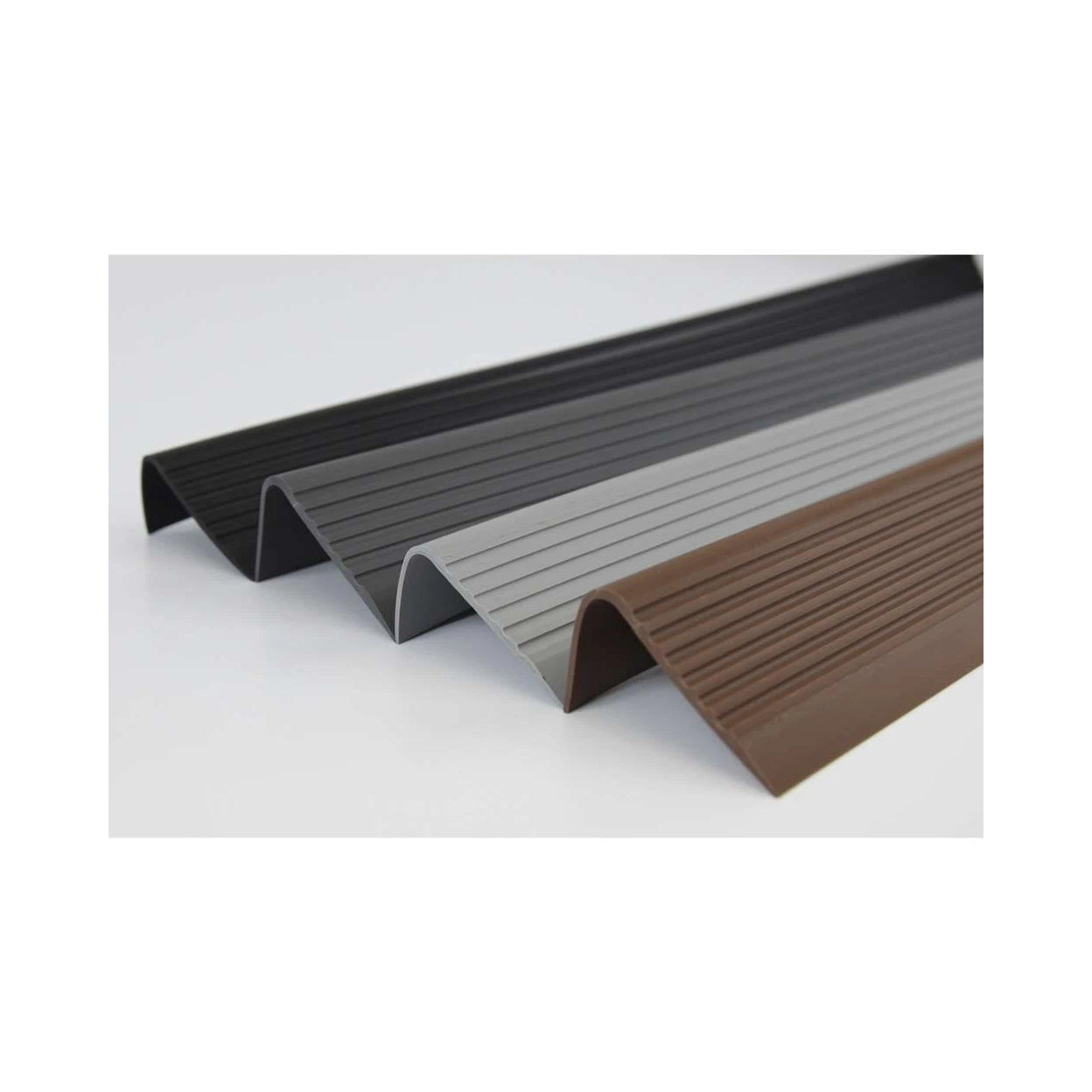 Stair Nosing PVC Anti-Slip 70x40mm 1.2m Black Flexible Wavy Safety Edge Grooved