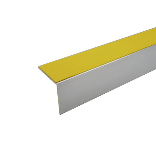 Heavy Duty Aluminium Stair Nosing 56x55mm – Anti-Slip Yellow Step Edge Trim 1m
