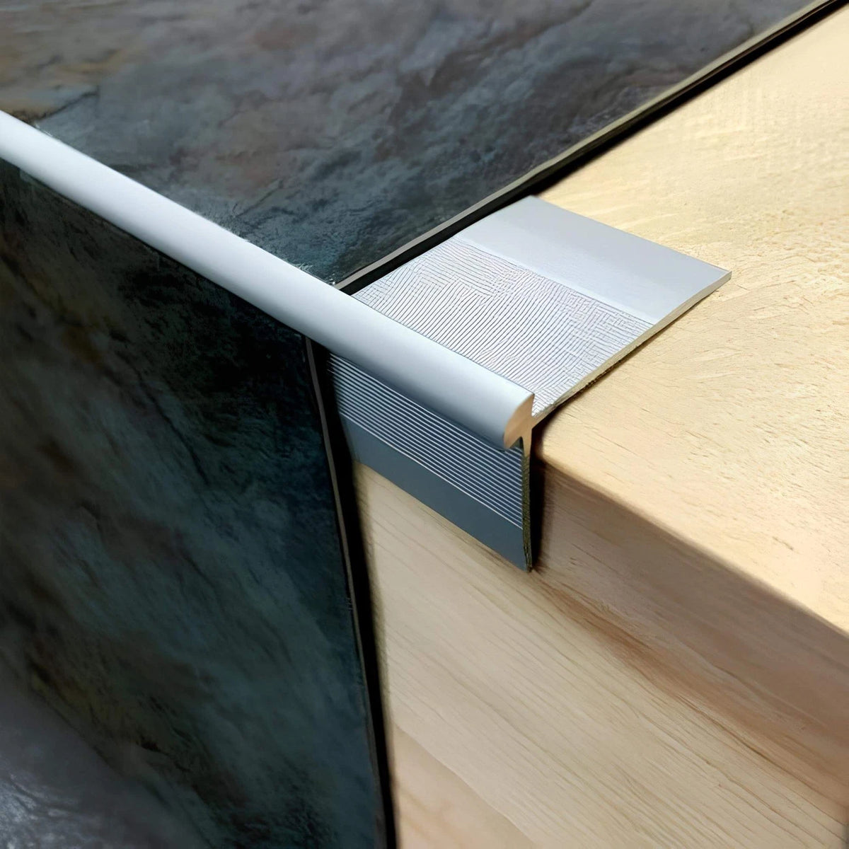 Stair Nosing Aluminium Anodised Matt Black 2700mm x40mm x26mm for 3mm LVT/2.7mUK