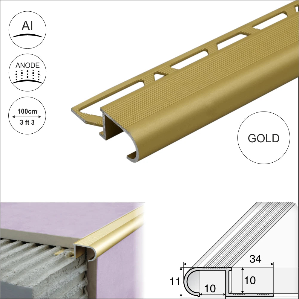 ANTI-SLIP STAIR NOSING EDGE TRIM STEP NOSE EDGING NOSINGS FOR TILES A81