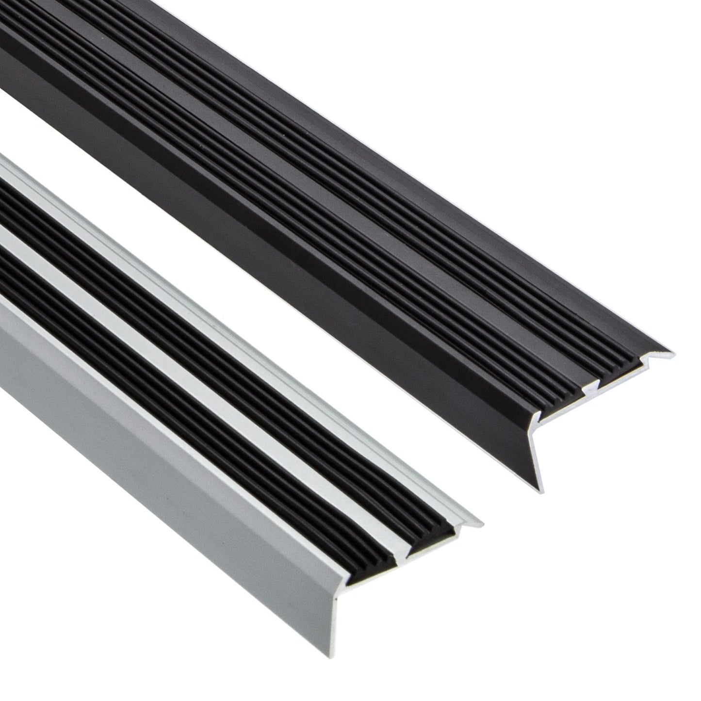 Aluminium Stair Nosing Edge Trim Step Nose Edging Nosings Carpet Black/Silver UK