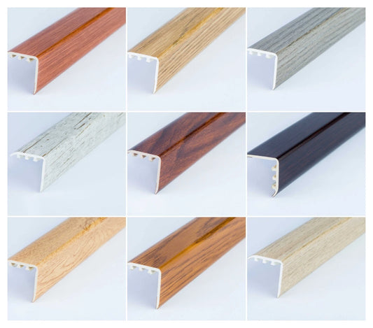 STAIR NOSING EDGE UPVC WOOD EFFECT -TRIM- EDGING NOSING 30 x 30mm - 900 mm
