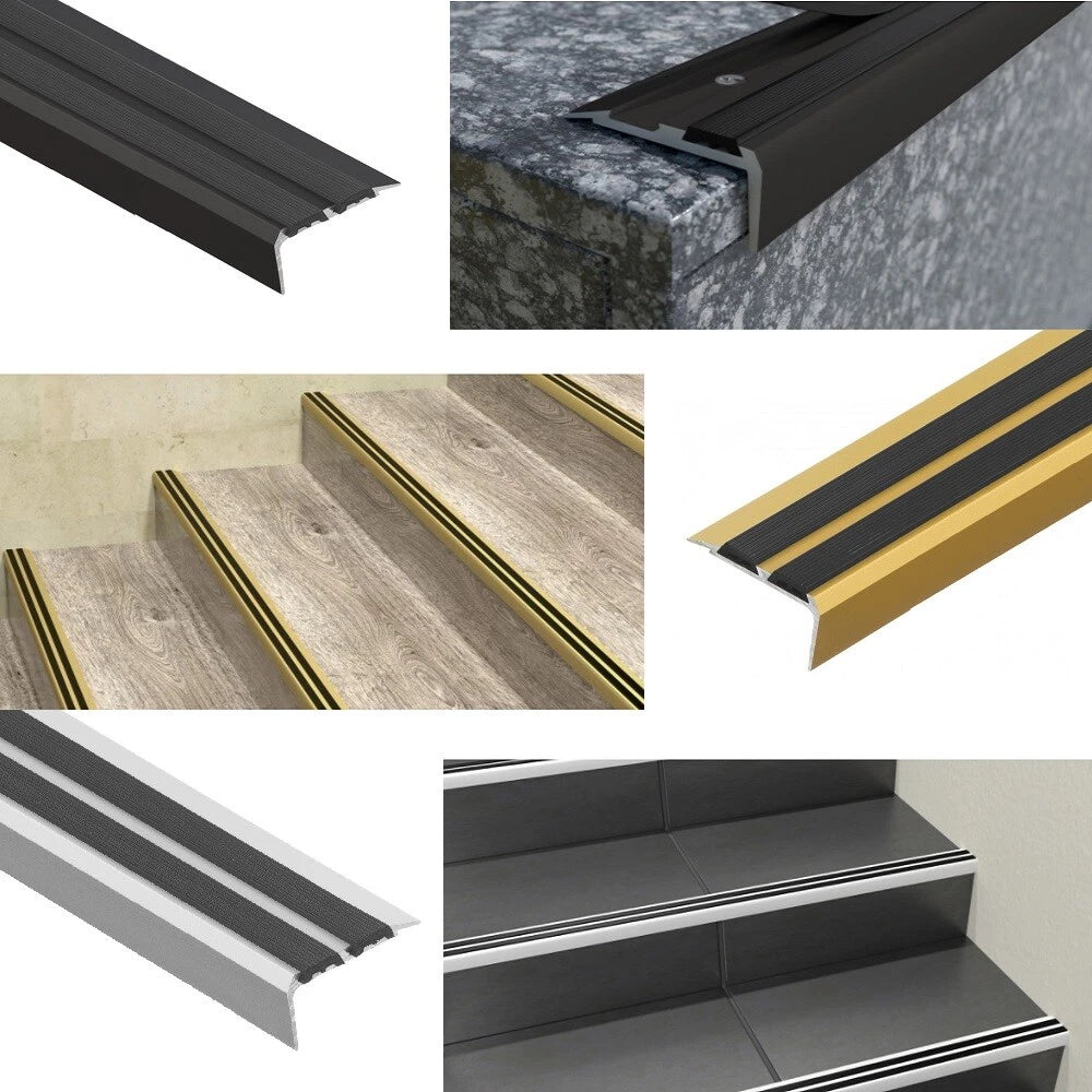 Stair Nosing Edge Trim Aluminium Step Stair Nose Edging Strip for Wood Carpet