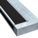 2M Bullnose Stair Anti Slip Nosing Self-Adhesive Vinyl 2M, Black With Grey