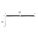 Aluminium Anti-Slip Stair Nosing Heavy Duty Step Edge Trim Grey 85x32mm –3.22m
