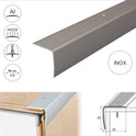 ALUMINIUM ANTI NON SLIP STAIR EDGE NOSING STEP EDGING TRIM- 35x 35mm A41