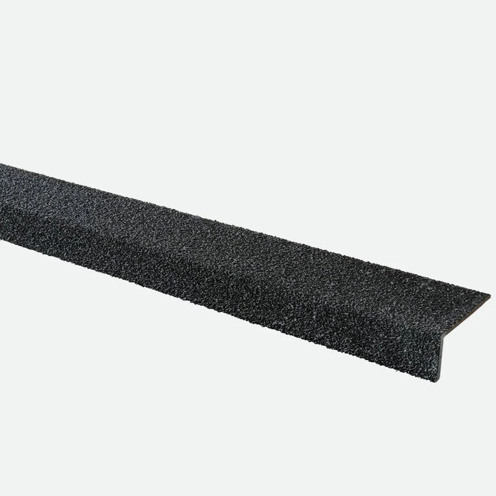 Black GRP Stair Nosings Heavy-Duty Anti-Slip Safety Tread Step Edge Protection