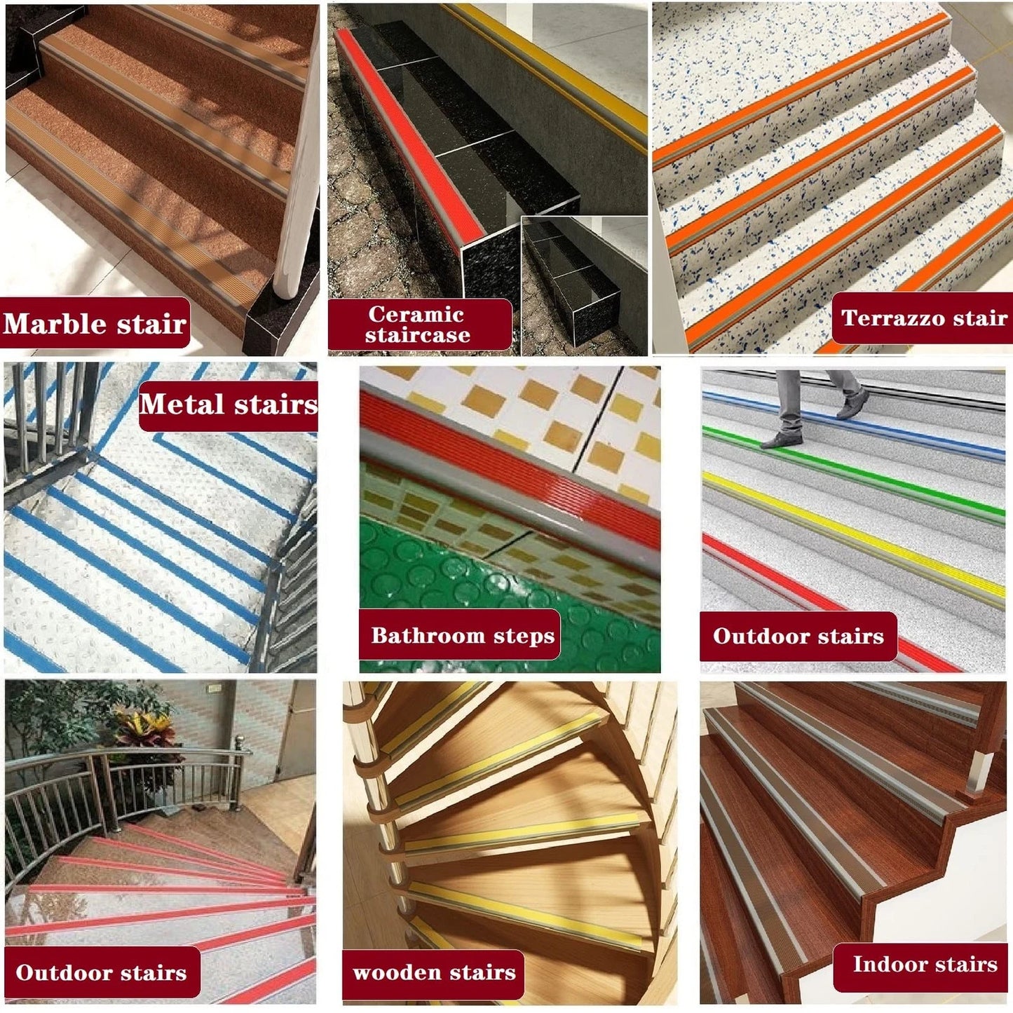 L-Shaped Stair Nosing Self Adhesive Rubber Stair Edge Protector Step Edge Trim