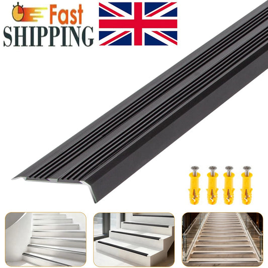 900 x 39 x 20mm Aluminium Stair Nosing Edge Trim Step Nose Edging Carpet - Black