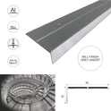 Aluminium Anti-Slip Stair Nosing Heavy Duty Step Edge Trim Grey 85x32mm –3.22m