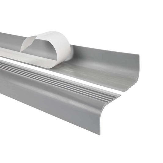 Grey 1.18m Anti-Slip Flexible Stair Nosing 52x40mm Self-Adhesive PVC Trim 734-RG