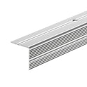 Stair Nosing Silver 30x30mm Anodised Aluminium Ribbed Non-Slip 1.0m Trim Screws