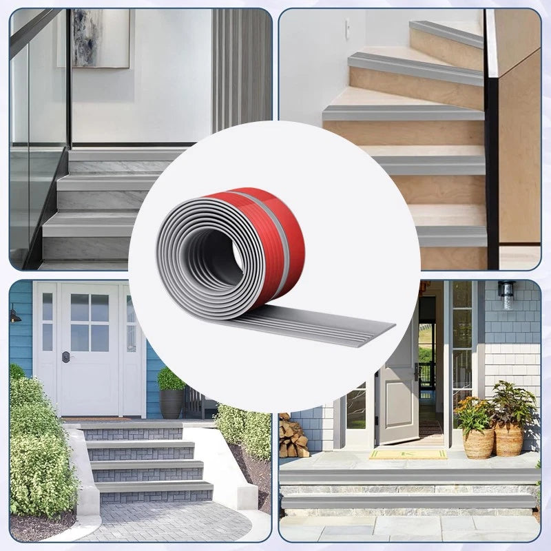 12M Rubber Stair Nosing Self Adhesive Vinyl Non-Slip Edge Trim Bullnose Strips D