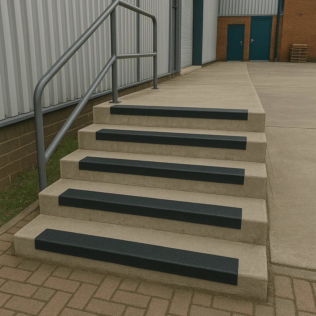 GRP Stair Tread Nosing Heavy-Duty Anti Slip Step Edge Protection - Black 55x55mm