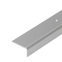 Stair Nosing Silver 1.0m Anodised Aluminium 44x23mm Anti-Slip Ribbed Stair Edges