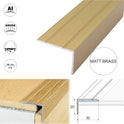 ALUMINIUM STAIR NOSING EDGE TRIM STEP EDGING NOSINGS FOR CARPET WOOD 30x20mm