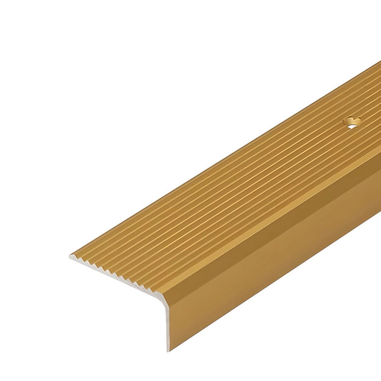 Stair Nosing Anodised Aluminium Silver 2000mm x44x23mm Anti-Slip Ribbed Durable