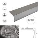 Anti Slip Bullnose Stair Nosings Step Nosing For Carpets Carpet Tiles 57x 40mm