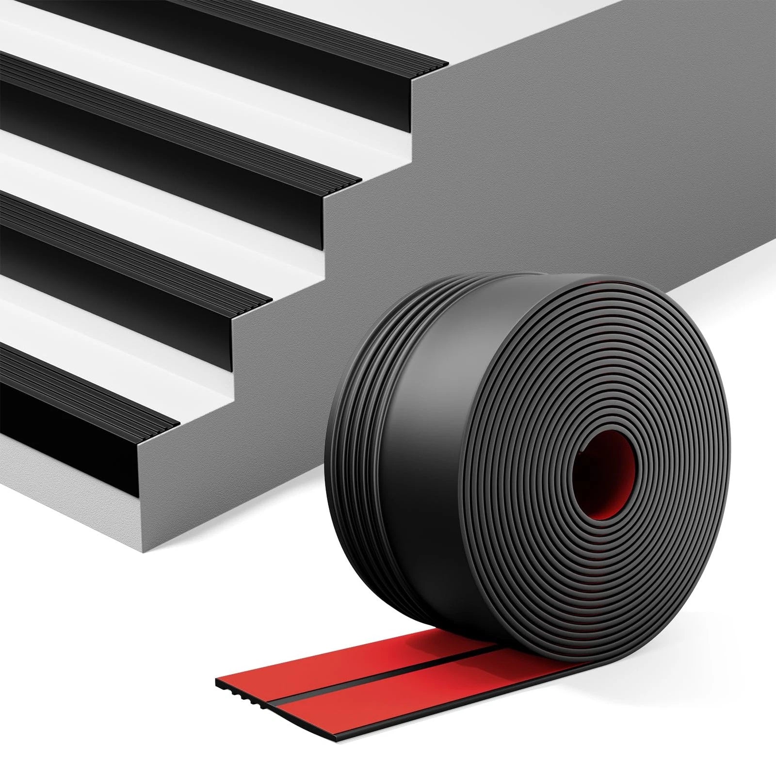 Inmozata Stair Edge Trim 20Ft 4 Inch Rubber Stair Nosing Vinyl Stair Edge
