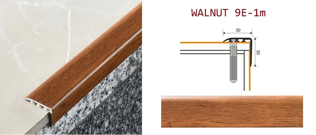 Stair Nosing Edge Trim Step Nose Floor Edging For Carpet Laminate Floor-1m 30x30