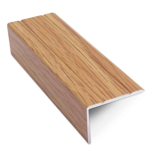 Stair Nosing Aluminium Matt Brass 30x20mm 2.7m Self-Adhesive Retro-Fit Grooved.