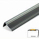 Adhesive Aluminum Rubber Anti Slip Stair Nosing For Stair iron grey