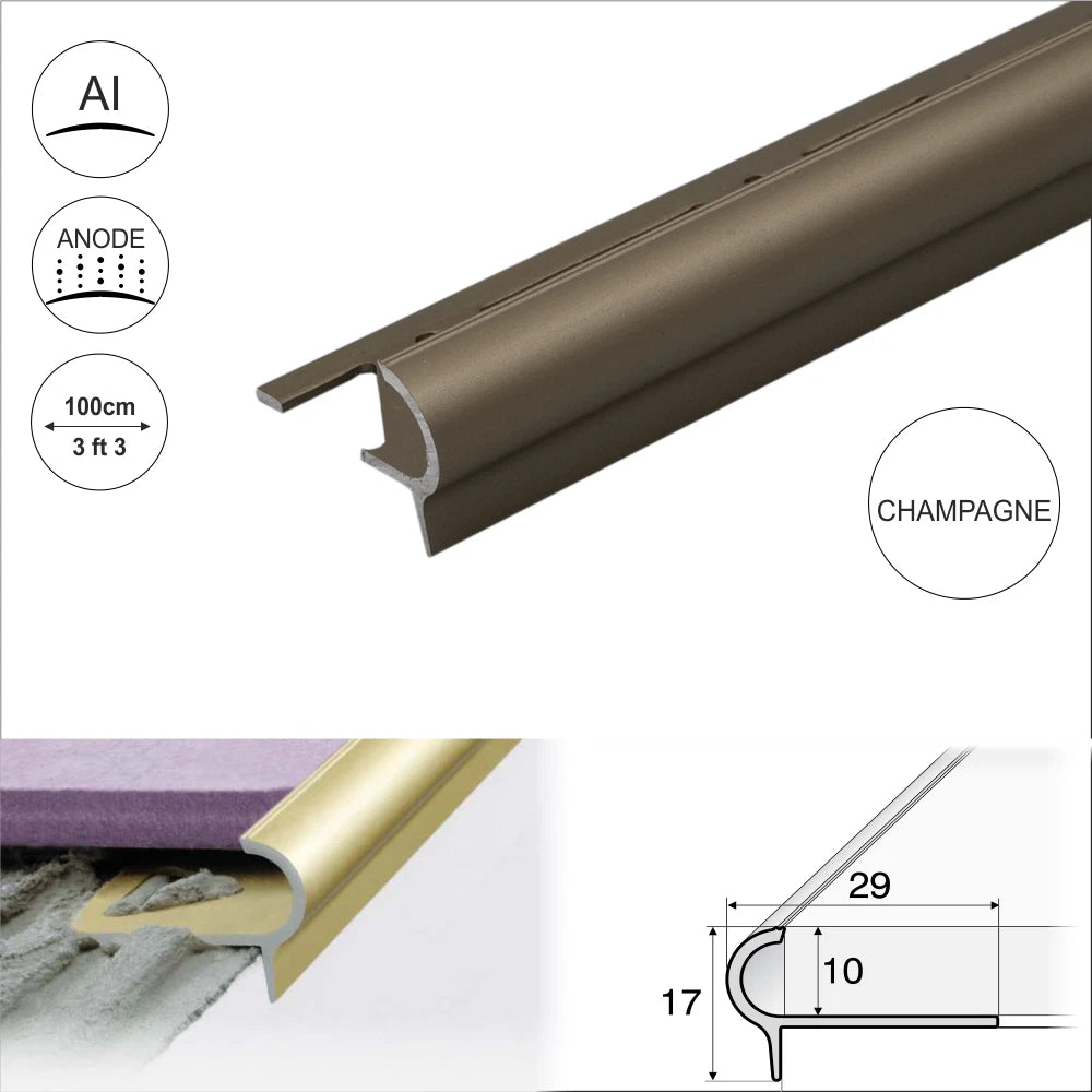 ROUNDED STAIR NOSING EDGE TRIM STEP NOSE EDGING NOSINGS FOR TILES A80
