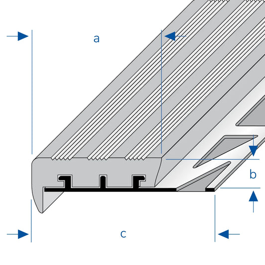 Aluminium Stair Nosing Profile for Tiles & Stone Dural Durastep Jumbo 2.5m Long