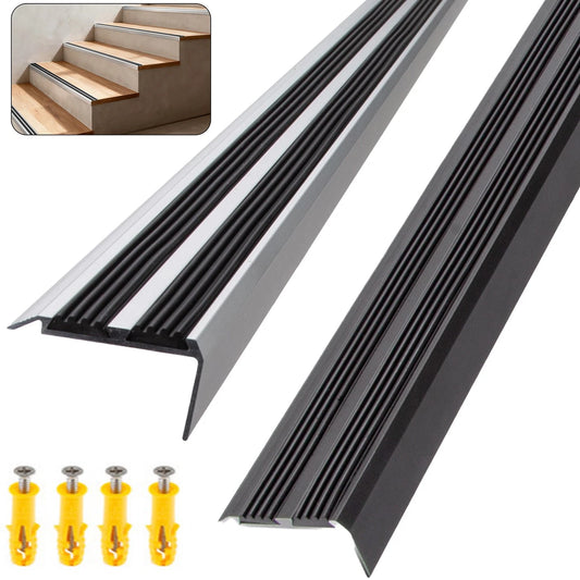 Aluminium Stair Nosing Edge Trim Step Nose Edging Nosings Carpet Silver