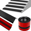 Stair Edge Trim,Vinyl Rubber Stair Nosing, Black Non-Slip Self Adhesive Stair E