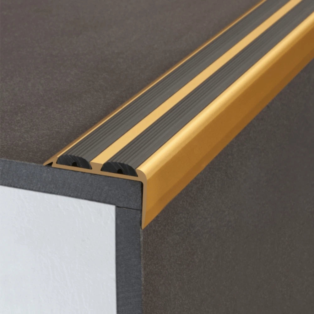2.7m ALUMINIUM STAIR NOSING EDGE TRIM STEP NOSE EDGING NOSINGS FOR CARPET WOOD