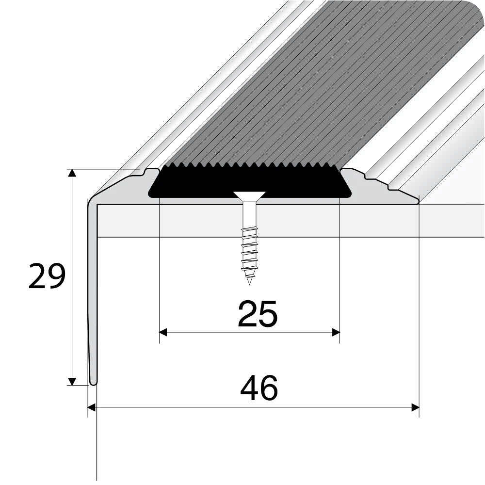 15 x Aluminium Stair Nosing Edge Trim Step Nose Edging Nosings Carpet 46 x 30mm